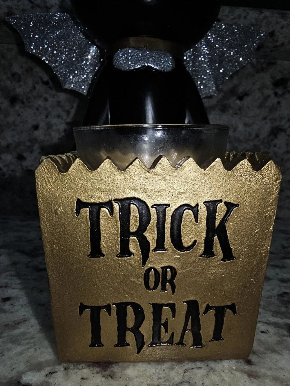 Yankee Candle Trick Or Treat Sparkle Black Cat In Costume Votive Holder 7